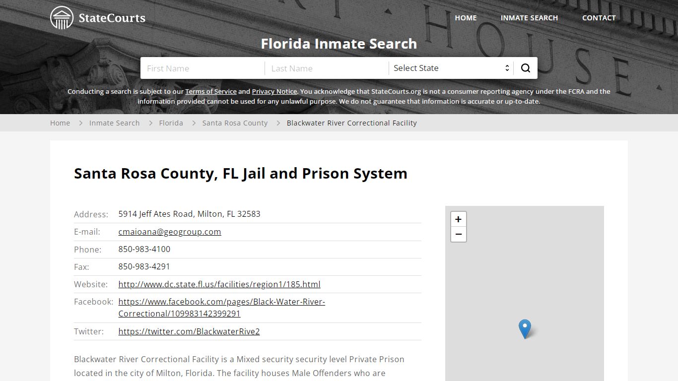 Blackwater River Correctional Facility Inmate Records Search, Florida ...